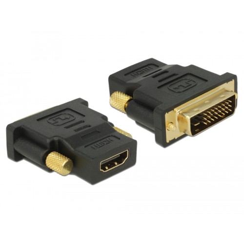 Delock Adapter DVI 24+1 pin male  HDMI female - bidirectional