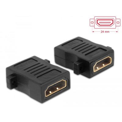 Delock Adapter HDMI-A female > HDMI-A female with screw hole