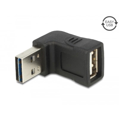 Delock Adapter EASY-USB 2.0-A male  USB 2.0-A female angled up / down