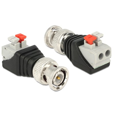 Delock Adapter BNC male > Terminal Block with push button 2 pin