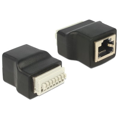 Delock Adapter RJ45 female > Terminal Block with push button 8 pin