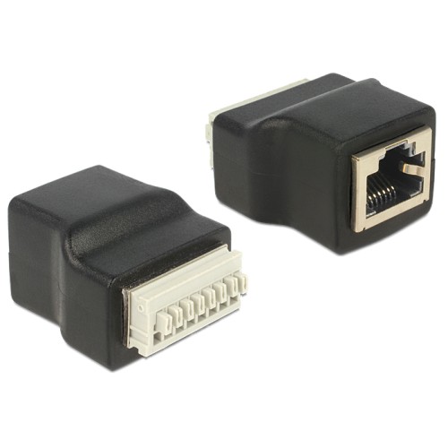 Delock Adapter RJ45 female  Terminal Block with push buttons 8 pin