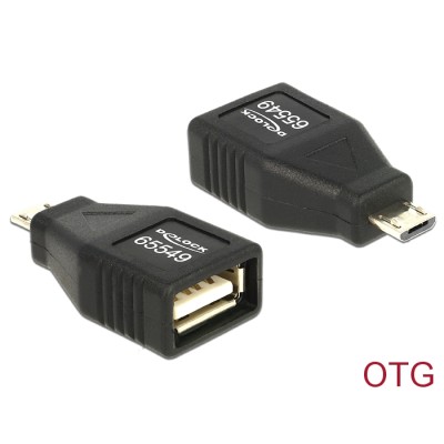 Delock Adapter USB Micro B male  USB 2.0 female OTG full covered