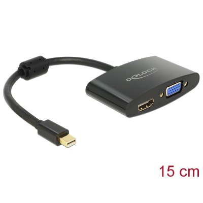 Delock Adapter mini DisplayPort male  HDMI / VGA female black