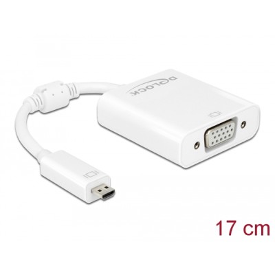 Delock Adapter HDMI Micro-D male  VGA female with Audio white