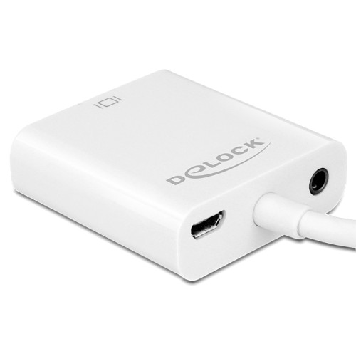 Delock Adapter HDMI Micro-D male  VGA female with Audio white
