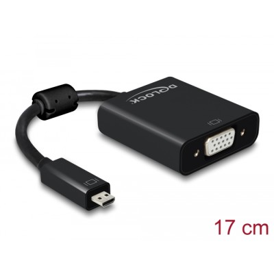 Delock Adapter HDMI Micro-D male  VGA female with Audio black