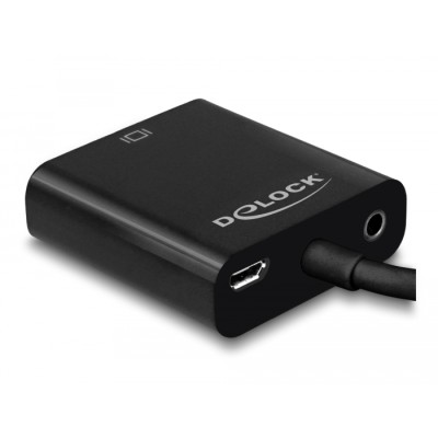 Delock Adapter HDMI Micro-D male  VGA female with Audio black 2