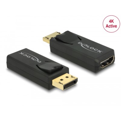 Delock Adapter DisplayPort 1.2 male  HDMI female 4K Active black