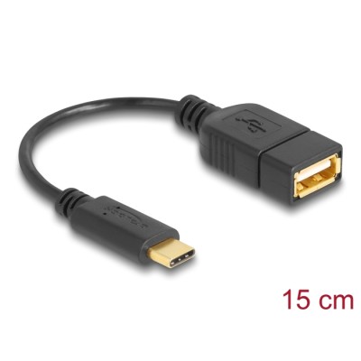 Delock Adapter cable USB 2.0 Type-C™ male  USB 2.0 Type-A female 15 cm black