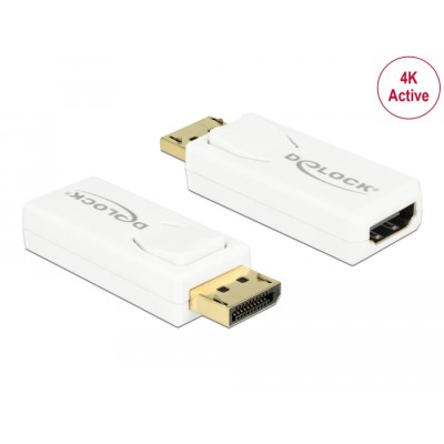 Delock Adapter DisplayPort 1.2 male  HDMI female 4K Active white