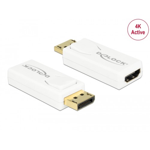 Delock Adapter DisplayPort 1.2 male  HDMI female 4K Active white
