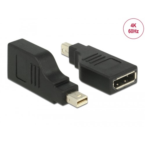 Delock Adapter mini DisplayPort 1.2 male  DisplayPort female 4K 90° turned black