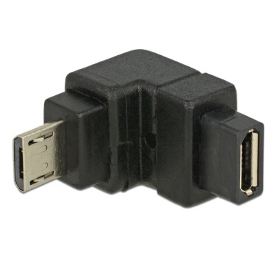 Delock Adapter USB 2.0 Micro-B male  USB 2.0 Micro-B female angled down