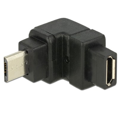 Delock Adapter USB 2.0 Micro-B male  USB 2.0 Micro-B female angled up