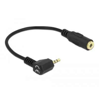 Delock Audio Cable Stereo jack 2.5 mm 3 pin male angled > Stereo jack 3.5 mm 4 pin female 2