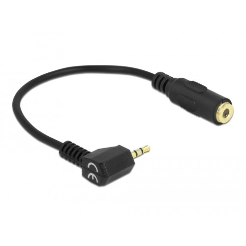 Delock Audio Cable Stereo jack 2.5 mm 3 pin male angled > Stereo jack 3.5 mm 4 pin female