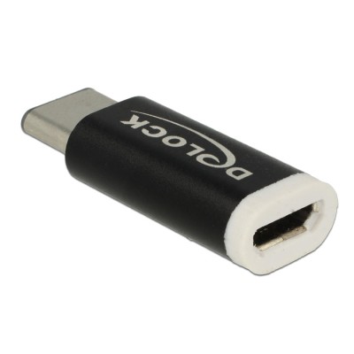 Delock USB 2.0 Adapter Micro-B female to USB Type-C™ 2.0 male black