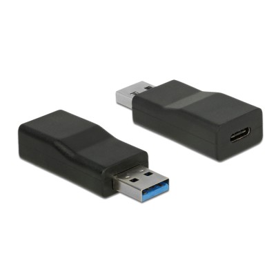 Delock Converter USB 10 Gbps Type-A male  USB Type-C™ female Active black