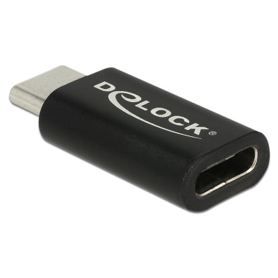Delock Adapter USB Type-C™ male to female, compatible with USB 5 / 10 / 20 / 40 Gbps and Thunderbolt™ 3 and 4 - full-featured fo