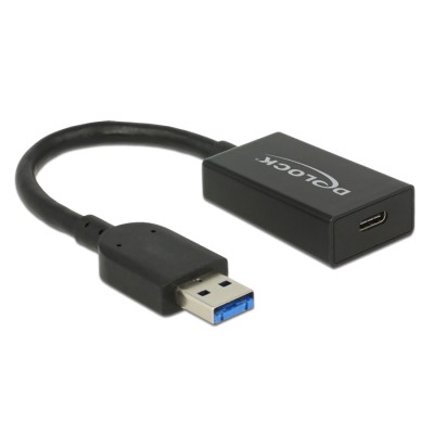 Delock Converter USB 3.2 Gen 2 Type-A male  USB Type-C™ female Active black 15 cm