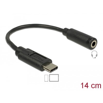 Delock Audio Adapter USB Type-C™ male > Stereo Jack female 14 cm