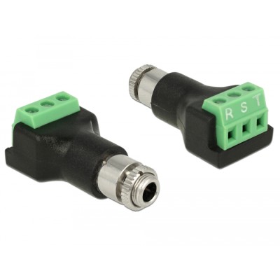 Delock Terminal block 3 pin  stereo jack female 3.5 mm for installation