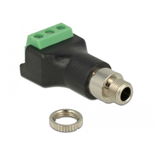 Delock Terminal block 3 pin  stereo jack female 3.5 mm for installation