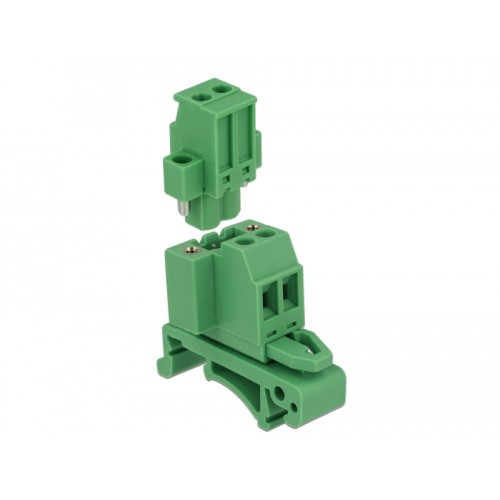 Delock Terminal block set for DIN rail 2 pin with screw lock