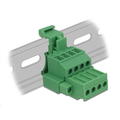 Delock Terminal block set for DIN rail 4 pin with screw lock