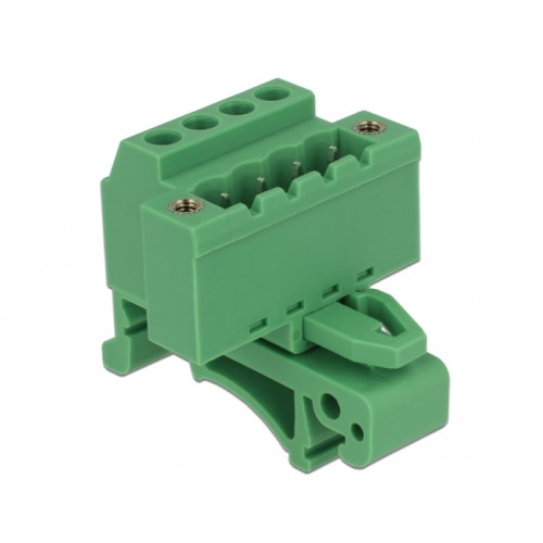 Delock Terminal block set for DIN rail 4 pin with screw lock