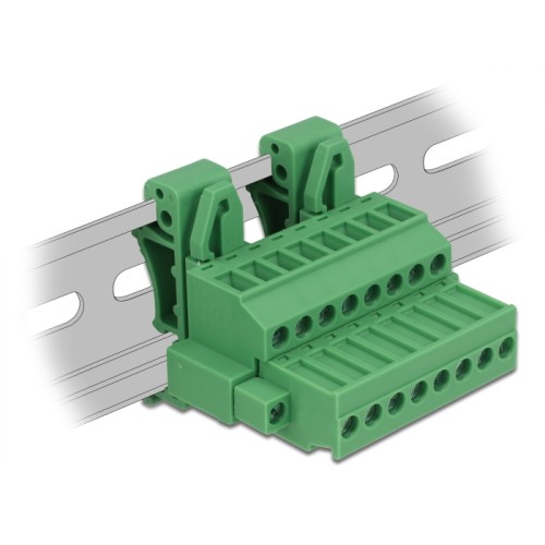 Delock Terminal block set for DIN rail 8 pin with screw lock
