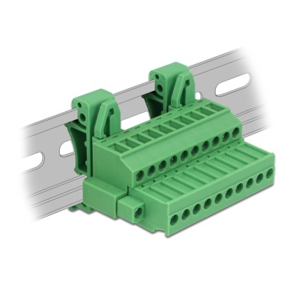 Delock Terminal block set for DIN rail 10 pin with screw lock