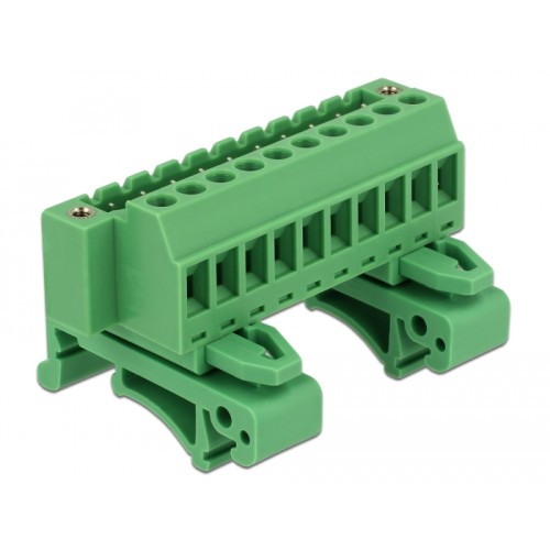 Delock Terminal block set for DIN rail 10 pin with screw lock