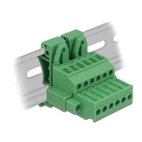 Delock Terminal block set for DIN rail 6 pin with screw lock