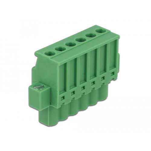 Delock Terminal block set for DIN rail 6 pin with screw lock