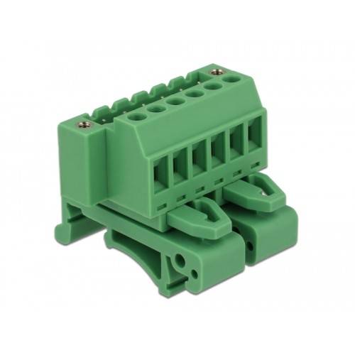 Delock Terminal block set for DIN rail 6 pin with screw lock