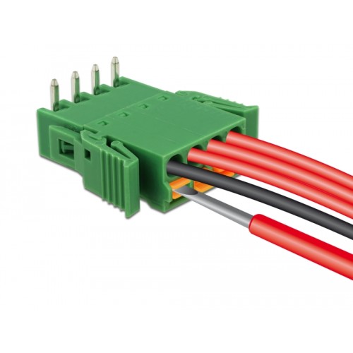 Delock Terminal block set for PCB 4 pin 3.81 mm pitch horizontal