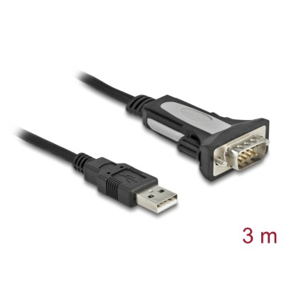 Delock Adapter USB 2.0 Type-A to 1 x serial RS-232 DB9 3 m