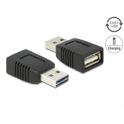 Delock Adapter EASY-USB 2.0-A male to USB 2.0-A female charging only