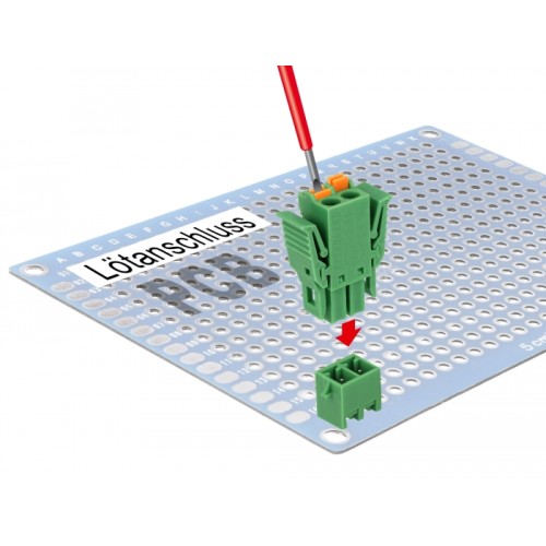 Delock Terminal block set for PCB 2 pin 3.81 mm pitch vertical