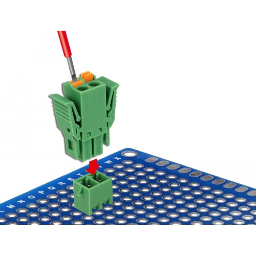 Delock Terminal block set for PCB 2 pin 3.81 mm pitch vertical