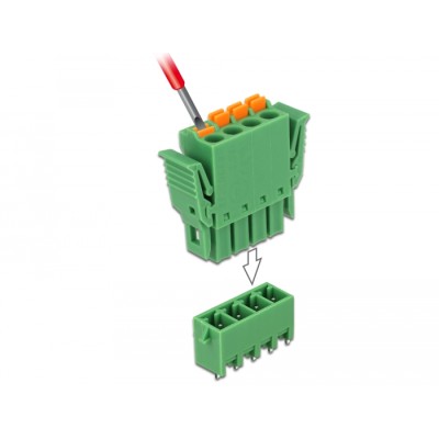 Delock Terminal block set for PCB 4 pin 3.81 mm pitch vertical
