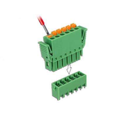 Delock Terminal block set for PCB 6 pin 3.81 mm pitch vertical