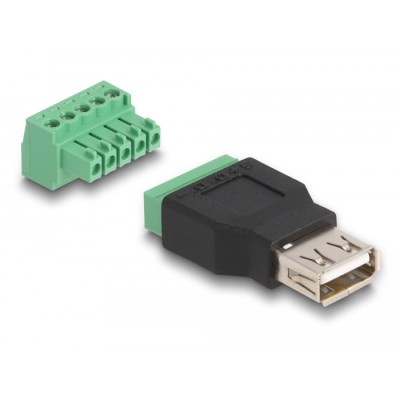 Delock USB 2.0 Type-A female to Terminal Block Adapter 2-part