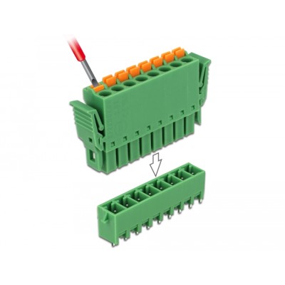 Delock Terminal block set for PCB 8 pin 3.81 mm pitch vertical