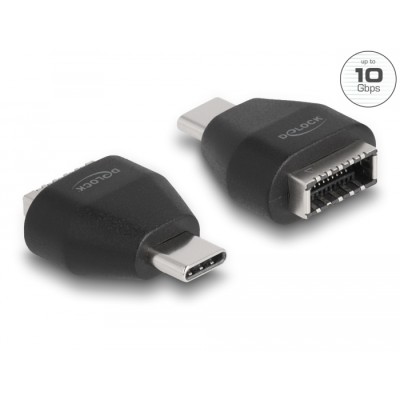 Delock Adapter USB Type-C™ male to USB 10 Gbps Type-E Key A female black