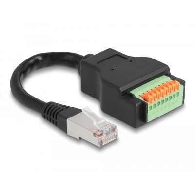 Delock RJ45 Cable Cat.5e plug to Terminal Block Adapter with push button 15 cm 2