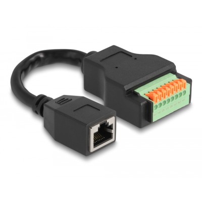 Delock RJ45 Cable Cat.5e jack to Terminal Block Adapter with push button 15 cm 2
