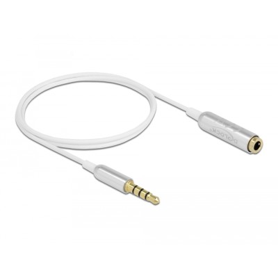 Delock Audio Extension Cable Stereo Jack 3.5 mm 4 pin male to female Ultra Slim 0.5 m white 2